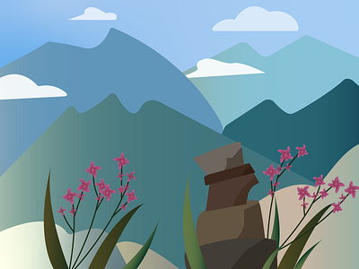 Mountains background illustration minimal vector