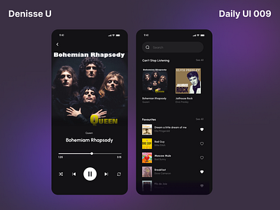 Daily UI 009- Music Player daily 100 challenge design figma music player ui