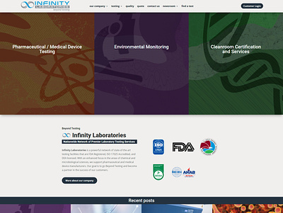 Infinity Laboratories website design wordpress