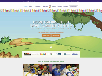 Hope Grows Child Development Center website design wordpress
