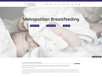 Metropolitan Breastfeeding website design wordpress