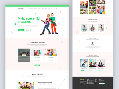 Kids Academy Landing Page Design desktop landing page graphic design homepage design landing page design product design product page design ui design web design website design