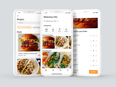 Food Delivery App Screen android app app design design food app graphic design landing page design mobile ui product page product page design ui design web design website design