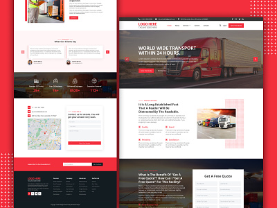 World Wide Transport Service Website Landing Page Design.