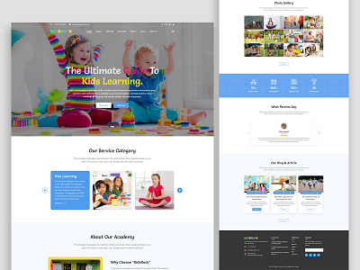 Kids Academy Landing Page Design design kits landing page design product page product page design ui ui design ux web design website design