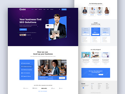 Quax - Digital Agency Website Template design landing page design product page product page design saas seo ui ui design ui kit uiux web design website design