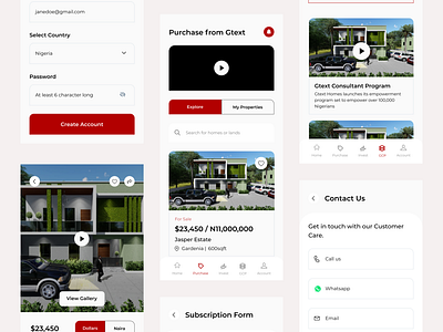 Gtext Real Estate Mobile App app design ui ux