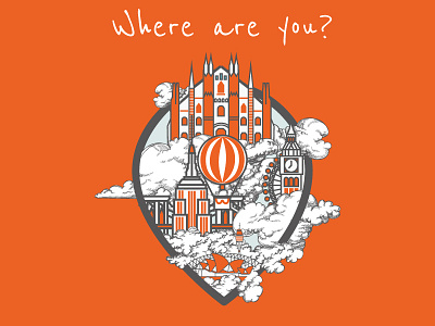 Where are you? balloon city design dribbble flat icon illustration london milan psd sidney vector