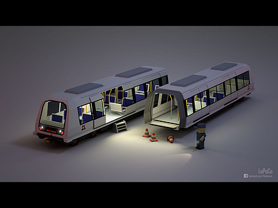 Copenhagen Metro Maintenance 3d blender copenhagen lopoco low poly lowpoly maintenance metro render subway train