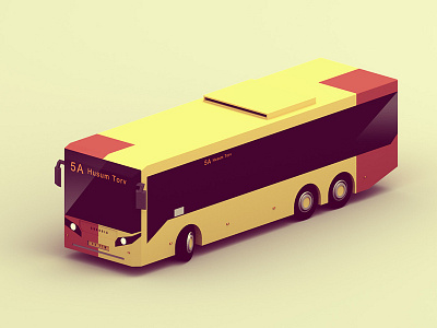 5A Bus, Copenhagen 3d 5a blender bus copenhagen lopoco low poly lowpoly movia render transport