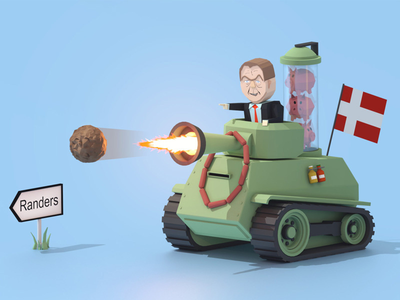 Meatball Attack Tank attack pork pigs blender lowpoly tank randers denmark meatball