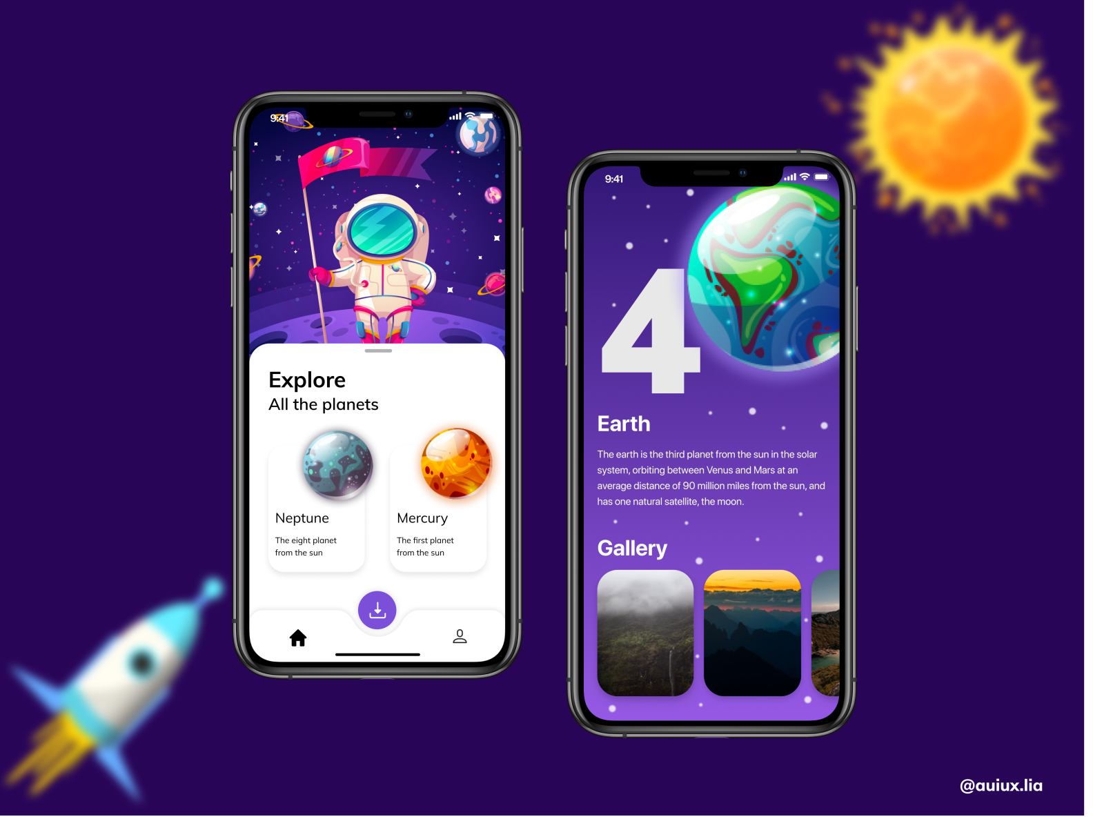 Space App by Aulia Nadila on Dribbble