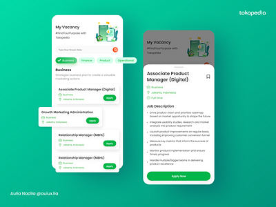 Tokopedia Career Mobile App ui ux