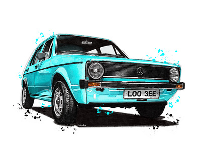 Mark one vw golf 70s cars digital illustration digitalart golf gti illustration procreate retro vintage vintage car vwgolf