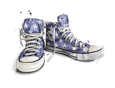 Converse all stars converse all stars converse trainers digital illustration digitalart illustration procreate retro shoes sneekers still life vintage