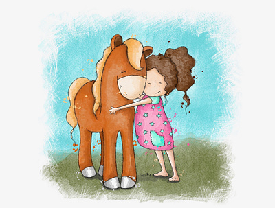 Caddie digital illustration digitalart greeting card greeting card design horses illustration ponies procreate