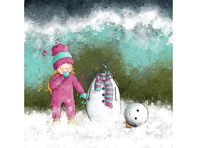 Snow fun #2 book illustration character design digital illustration digitalart greeting card greeting card design illustration kids illustration procreate snow snowman watercolour illustration winter