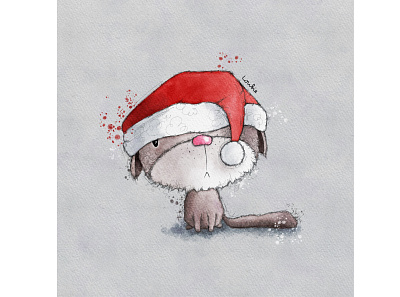 Christmas Cat in a hat animal illustration book illustration cat character design christmas christmas card digital illustration digitalart greeting card greeting card design illustration kids illustration kitty cat procreate