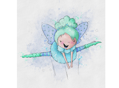 Winter Fairy book illustration character design cute character digital illustration digitalart fairies fairy flying greeting card design illustration kids illustration procreate watercolour illustration winter