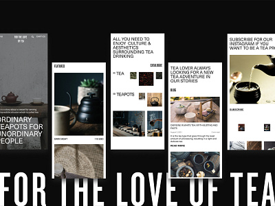 For the Love of Tea design e commerce main page mobile online store shop tea teapots ui webdesign
