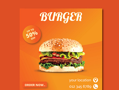 Social Media Design burger flyer burger menu design social media design socialmediapost vector