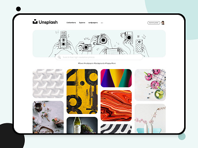 unsplash concept app design flat illustrator minimal ui ux vector web website