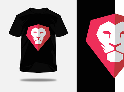 LION FACE LOGO WITH T SHIRT DESIGN illustration logo t shirt tshirtdesign vector vector design