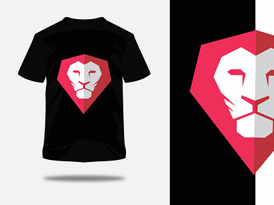 LION FACE LOGO WITH   T SHIRT  DESIGN