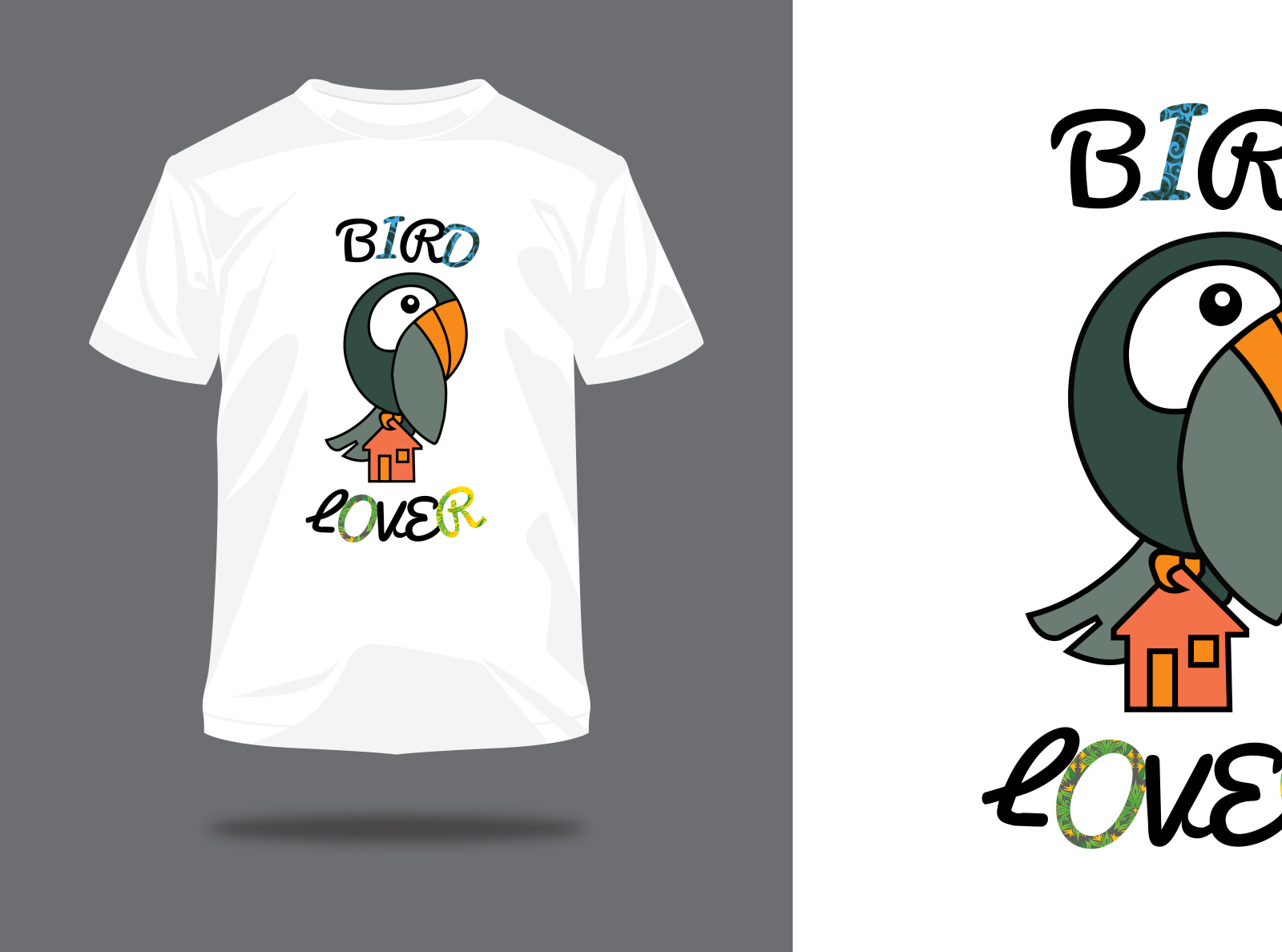 BIRD LOVER VECTOR WITH T SHIRT DESIGN by Md.Rakib Hossain on Dribbble