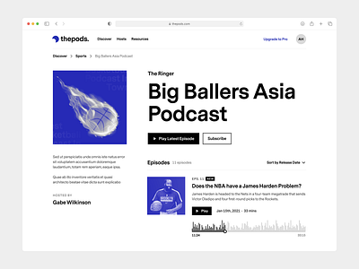 Podcast Platform - UI Concept #1 audio minimal play player podcast podcasting podcasts ui web design website website design
