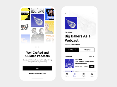 Podcast Platform App - UI Concept #3 app audio minimal mobile mobile app mobile app design mobile application onboarding podcast podcasting podcasts ui