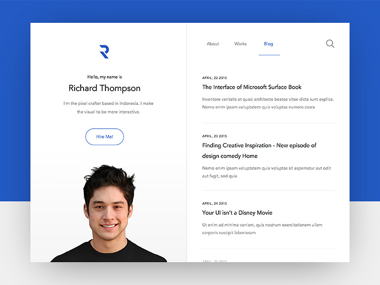 Personal Website 2 - Blog by Afrian Hanafi on Dribbble