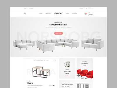 Furniture Shop - Website clean ecommerce furniture homepage landing page online shop ui ux website