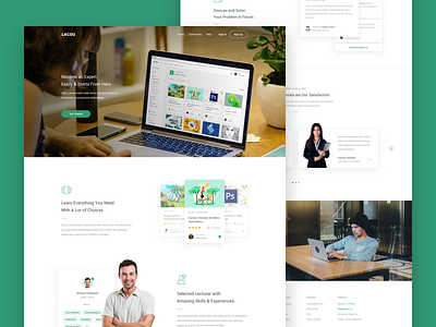 Lacou - Landing Page app class clean course dashboard landing page learn minimal skill study ui ux
