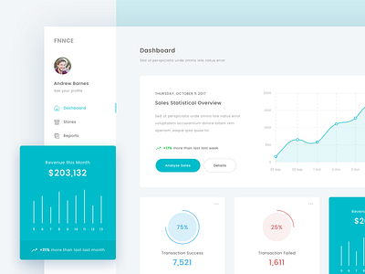 FFNCE - Dashboard | Exploration app chart clean dashboard graph minimal report sales ui