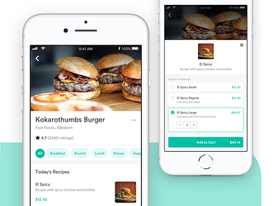 Buy a Food app browse cart clean food minimal order restaurant
