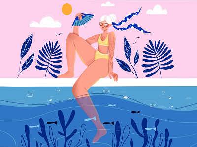 Swimming pool character character design design digital art digital illustration illustration illustration art vector vector art vector illustration