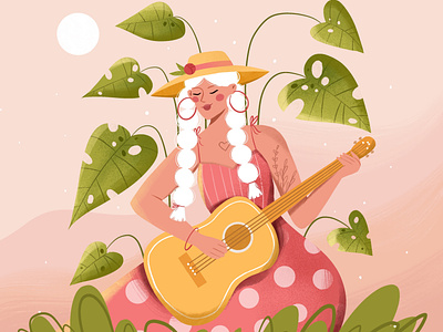 Guitar lady character character design design digital art digital illustration graphic design illustration illustration art vector art vector illustration