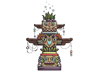 Totem illustration vector