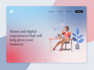 Landing page design for the brand and digital agency daily 100 challenge dailyui dailyuichallenge design landing page ui ui design uidesign