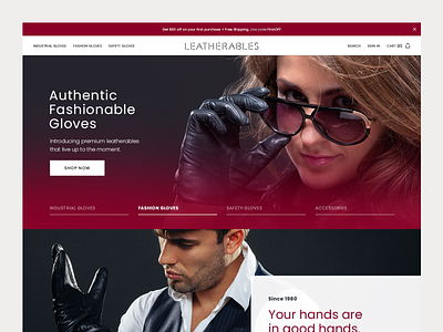 Leathersable Website Design ecommerce ui web design