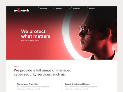 neTrench - Website Design branding landing screen ui web design