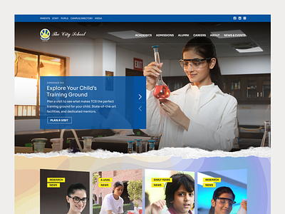 The City School Website Design landing screen ui web design