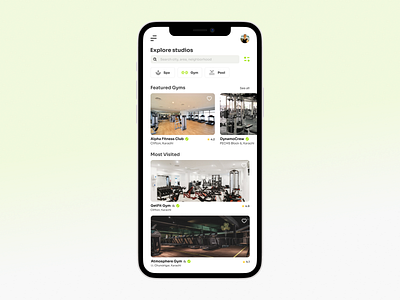 FitPass+ Listing Screen