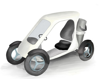 Futuristic Golfcar Technical Drawing illustration technical drawing technical illustration
