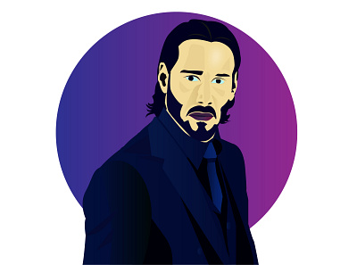 John Wick Vector Portrait avatar avatardesign flat illustration illustrator john wick learn vector