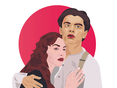 Titanic Jack & Rose Vector Portrait couple illustration illustrator jack and rose portrait titanic vector