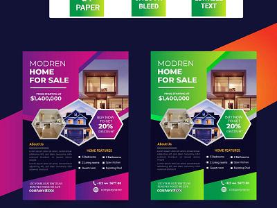 Real estate home sale Flyer design template agency agency branding creative design design flyer flyer artwork flyer template home home sale illustration modern new sale