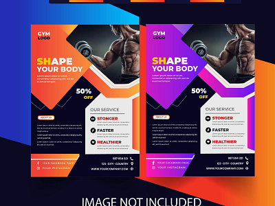 Gym flyer Design agency branding artwork banner cards creative design flyer flyer artwork flyer design flyer template graphic design gym gym flyer illustration modern