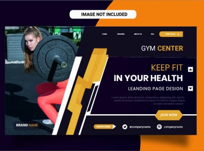 Gym landing page or header design banner branding eps gym gymnastics illustration landing landingpage modern page design page layout ui web website design